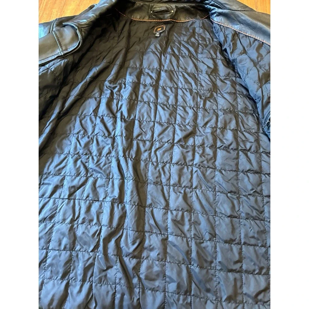 Vintage Wilsons Leather Bomber Biker Jacket Black Mens 2XL With Liner Wilson